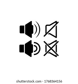 Icono del altavoz en diseño plano de moda