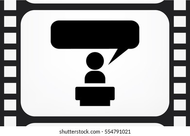 Speaker icon vector EPS 10, abstract sign orator speaking from tribune flat design,  illustration modern isolated badge  for website or app - stock info graphics.
