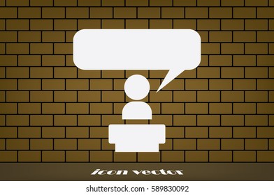 Speaker icon vector EPS 10, abstract sign orator speaking from tribune flat design,  illustration modern isolated badge  for website or app - stock info graphics