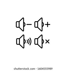 speaker icon vector flat design, sound symbol in outline style design on white background