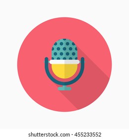 Speaker icon , Vector flat long shadow design.