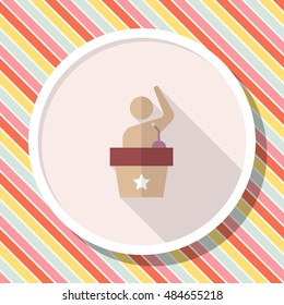 Speaker icon , Vector flat long shadow design.