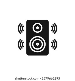 Speaker icon Vector flat thin line illustration