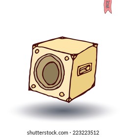 Speaker icon. Vector illustration.