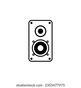 speaker icon vector illustration, black outline style, white background