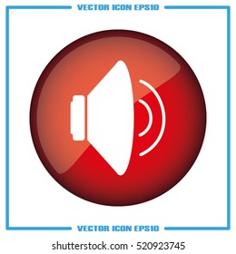 Speaker icon vector illustration eps10. Isolated badge for website or app - stock infographics