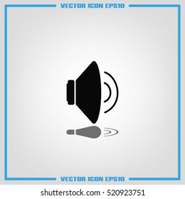 Speaker icon vector illustration eps10. Isolated badge for website or app - stock infographics