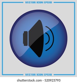 Speaker icon vector illustration eps10. Isolated badge for website or app - stock infographics