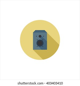 Speaker Icon. Speaker vector illustration. Speaker Flat Vector Illustration with Long Shadow. Speaker Flat icon with Long Shadow