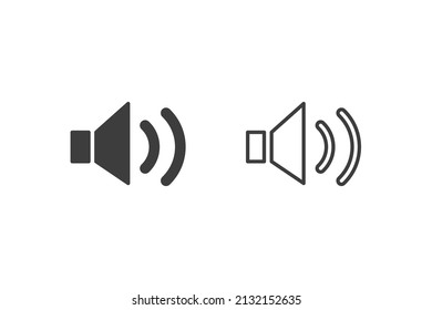 Speaker icon vector illustration glyph style design with 2 style icons black and white. Isolated on white background.