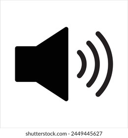 Ilustración vectorial del icono del altavoz aislado sobre fondo blanco. Icono de volumen. Vector de iconos de altavoces. Audio. Símbolo de sonido, alto volumen