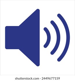 Ilustración vectorial del icono del altavoz aislado sobre fondo blanco. Icono de volumen. Vector de iconos de altavoces. Audio. Símbolo de sonido, alto volumen