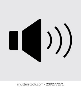 Speaker icon. Vector illustration. on a grey background