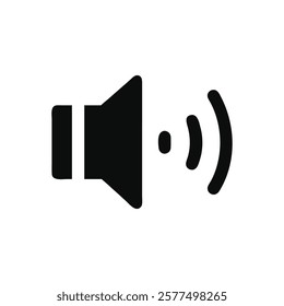 Speaker icon vector illustration on a metallic button representing sound, audio, and communication elements in a 3D design
