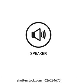 Speaker icon vector illustration on white background.