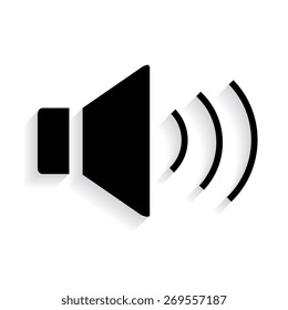 Speaker icon. Vector illustration  with shadow