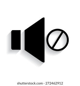 Speaker icon. Vector illustration  with shadow