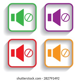 Speaker icon. Vector illustration  with shadow