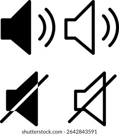 Ilustración vectorial de icono de altavoz	Estilo y línea sólida