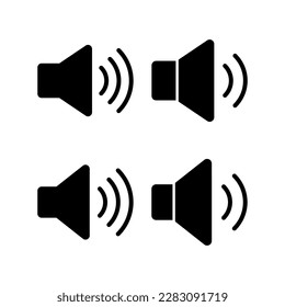 Lautsprechersymbol, Vektorgrafik. Lautstärkezeichen und -zeichen. Lautsprechersymbol. Tonsymbol