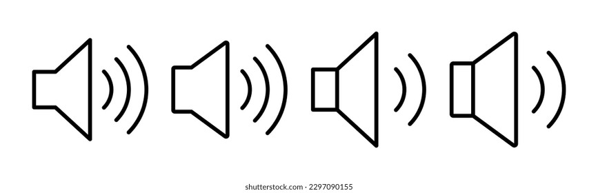 Ilustración vectorial de icono del altavoz. signo de volumen y símbolo. icono de altavoz. símbolo de sonido