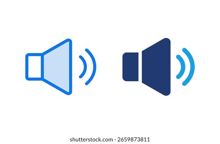 Icono de altavoz. Ilustración vectorial y símbolo de volumen. icono de altavoz. símbolo de sonido