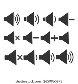 Icono de altavoz. Ilustración vectorial y símbolo de volumen. icono de altavoz. símbolo de sonido