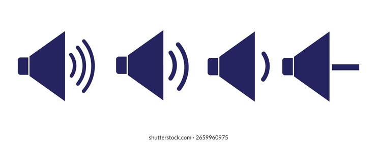 Icono de altavoz. Ilustración vectorial y símbolo de volumen. icono de altavoz. símbolo de sonido