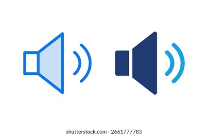 Vektorgrafik des Lautsprechersymbols. Lautstärkezeichen und -symbol. Lautsprechersymbol. Klangzeichen