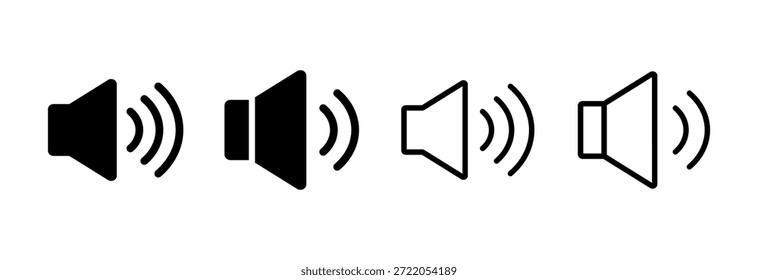 Icono de altavoz. Ilustración vectorial y símbolo de volumen. icono de altavoz. símbolo de sonido