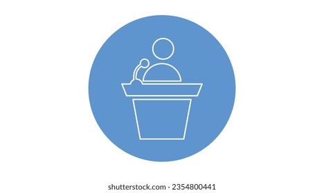 Speaker Icon. Vector isolated flat editable blue and white illustration