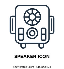 Speaker icon vector isolated on white background, Speaker transparent sign , thin symbols or lined elements in outline style