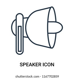 Speaker icon vector isolated on white background, Speaker transparent sign , outline linear symbol or thin lined pictogram