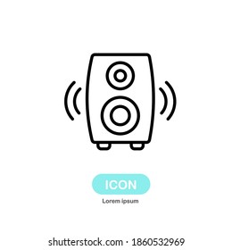Speaker icon vector isolated on white background.