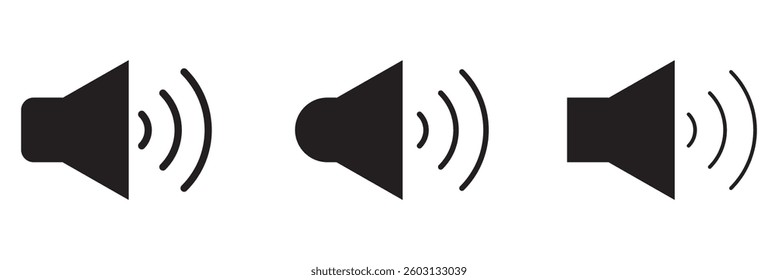 Speaker icon vector isolated on white background. Volume icon. Loudspeaker icon vector. Audio. Sound