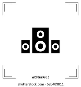 Speaker icon vector, Sound, audio music sign Isolated on white background. 