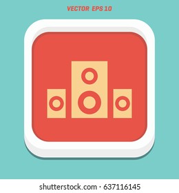 Speaker icon vector, Sound, audio music sign Isolated on white background. 
