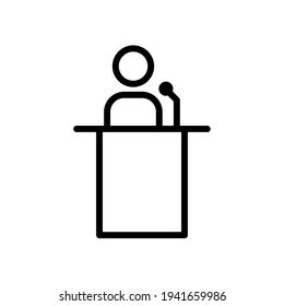 Speaker icon vector. speech illustration sign. performance symbol or logo.
