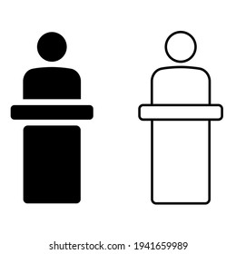 Speaker icon vector. speech illustration sign. performance symbol or logo.
