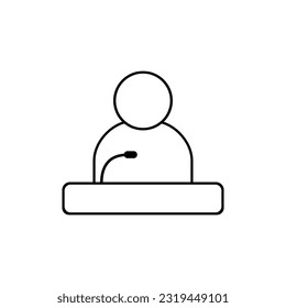 Speaker icon vector. speech illustration sign. performance symbol or logo.