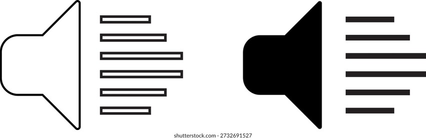 Vetor de ícone de alto-falante. Símbolo de alto-falante, Sinal de som, Ícone de áudio de volume de alto-falante