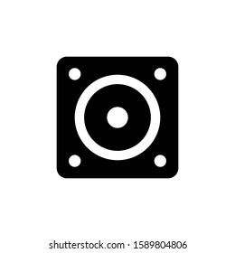 Speaker Icon vector templates in black flat design on white background for your website and other