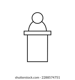 Speaker icon vector. Tribune illustration sign. Speech symbol. Performance logo.