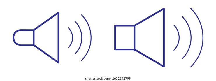 Vetor de ícone de alto-falante. Sinal de ilustração de volume. Símbolo ou logotipo do alto-falante.