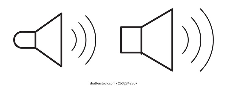 Vetor de ícone de alto-falante. Sinal de ilustração de volume. Símbolo ou logotipo do alto-falante.
