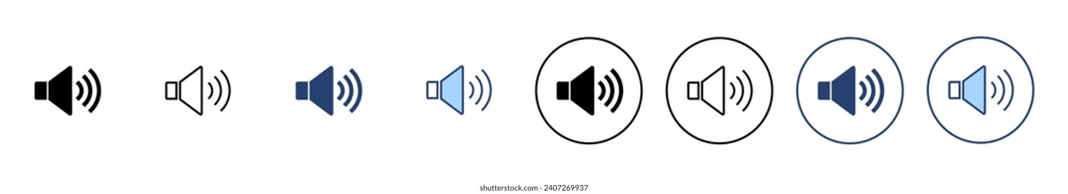 Lautsprechersymbol, Vektorgrafik. Lautstärkezeichen und -zeichen. Lautsprechersymbol. Tonsymbol