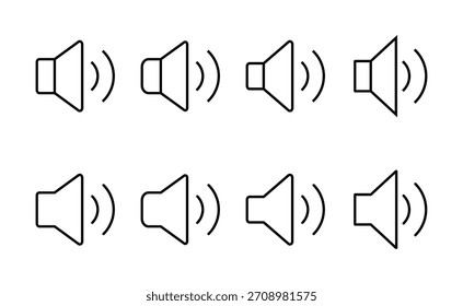 Vektorsymbol des Lautsprechers. Lautstärkezeichen und -symbol. Lautsprechersymbol. Klangzeichen