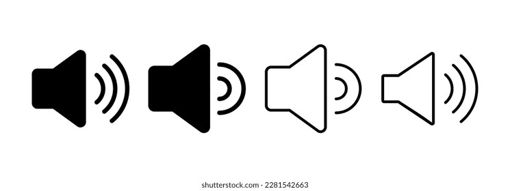 Vector de iconos del altavoz para aplicaciones web y móviles. signo de volumen y símbolo. icono de altavoz. símbolo de sonido