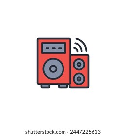 speaker icon. vector.Editable stroke.linear style sign for use web design,logo.Symbol illustration.
