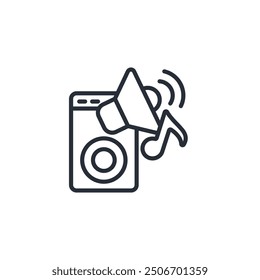 Icono del altavoz. Vector. Trazo editable. signo de estilo lineal para uso Diseño web, logotipo. Ilustración de símbolo.